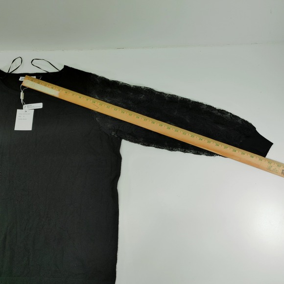 Sioni Milano Black Lace Sleeve Pullover Top Plus Size 1X New with Tags - Picture 6 of 8